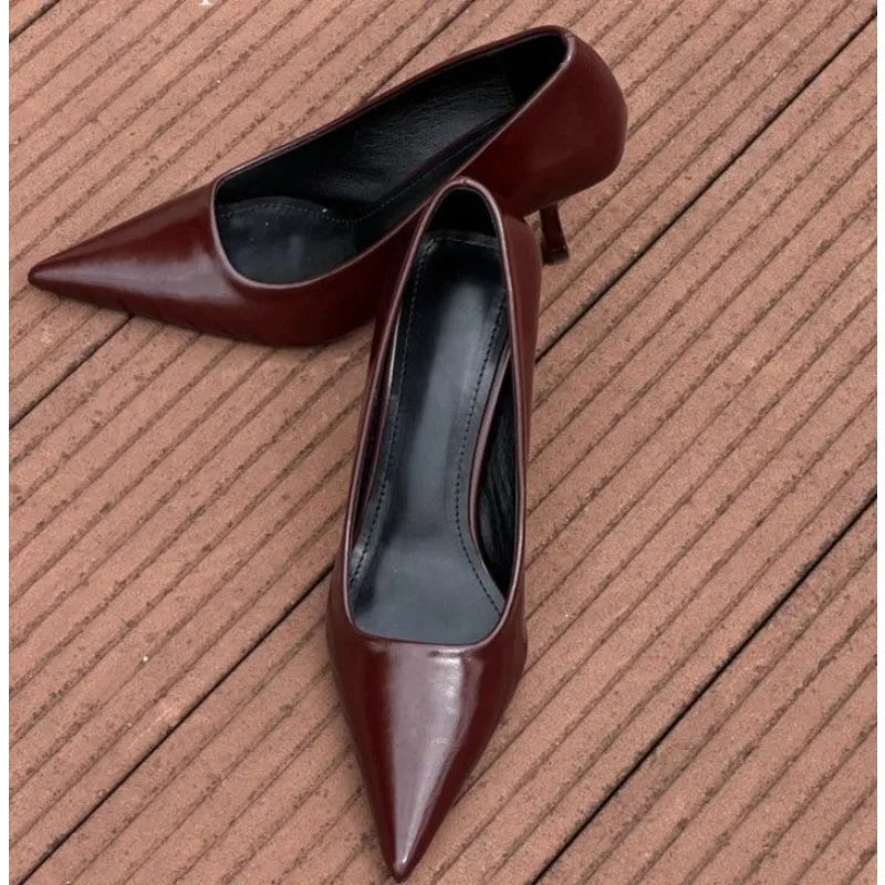 New Sexy Thin High Heels Pumps Women Pointed Toe Slip on Shoes Elegant Prom Wedding Stripper Ladies Sandals Designer