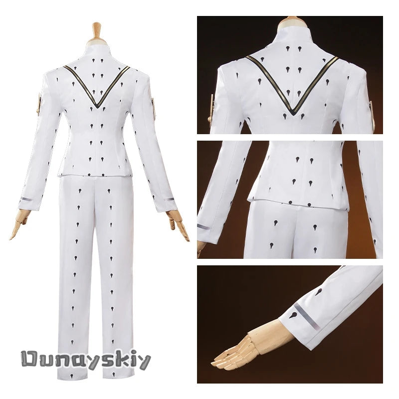 Anime Bizarre Adventure Bruno Bucciarati Cosplay Costume White Black Suits Uniform xs-3xl Men Women Full Set Hallowen Disguise