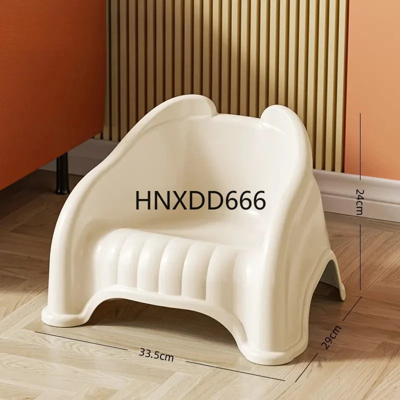 Children's plastic stool with backrest for home use nordic Office footrest kitchen low vanity chair Interior home furniture