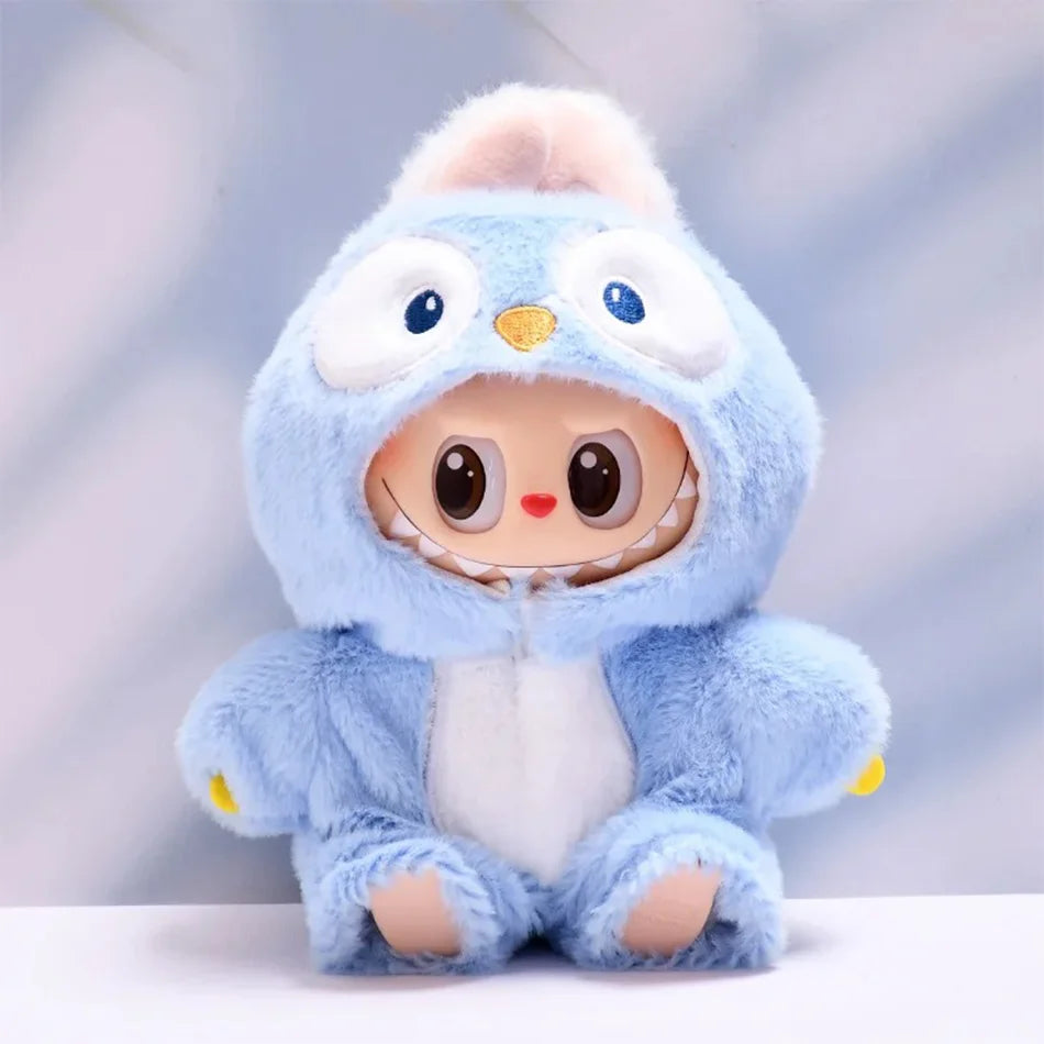 Clothes For Labubu 17cm II Idol Dolls Sitting Party The Monster Outfit Accessories Clothing Kids Gift Cute Penguin Baby Jumpsuit