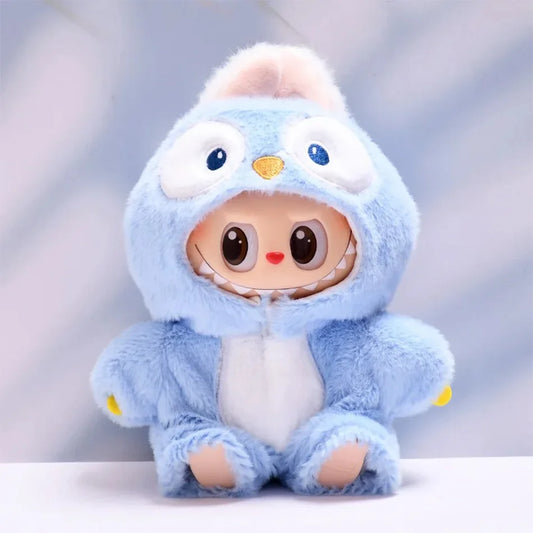 Clothes For Labubu 17cm II Idol Dolls Sitting Party The Monster Outfit Accessories Clothing Kids Gift Cute Penguin Baby Jumpsuit