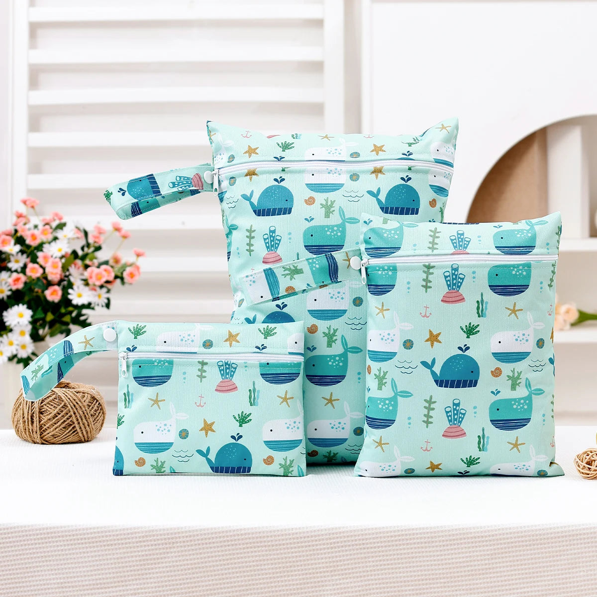 3pcs Different Size Waterproof Wet Bag Wet Dry Bags For Baby Cloth Diapers&Breast Pump Part Organizer For Swimsuit Wet Clothes
