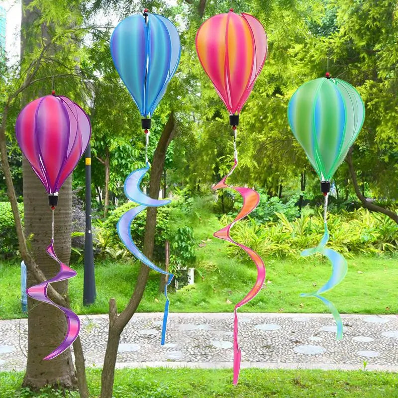 Hot Air Balloon Wind Spinners 4X Balloon Wind Spinners Outdoor Windsock Ornament Outdoor Decoration For Holiday Yard Birthday