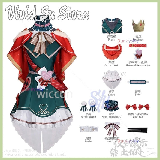 Kusanagi Nene Cosplay Project Sekai Colorful Stage Wonderlands Anime Costume Red Green Dress Kawaii Lolita Halloween Christmas