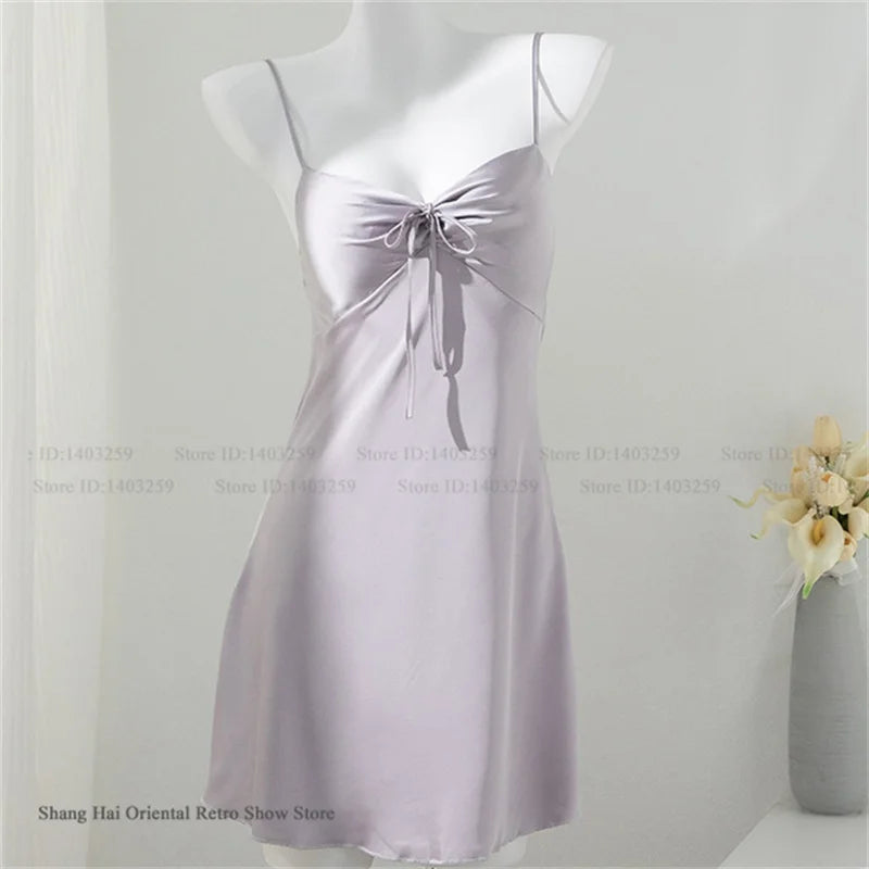 Female 2PCS Robe Nightgown Set Pajama Sexy Suspender Nightdress Lingerie Summer Kimono Bathrobe Gown Rayon Homewear Lounge Wear