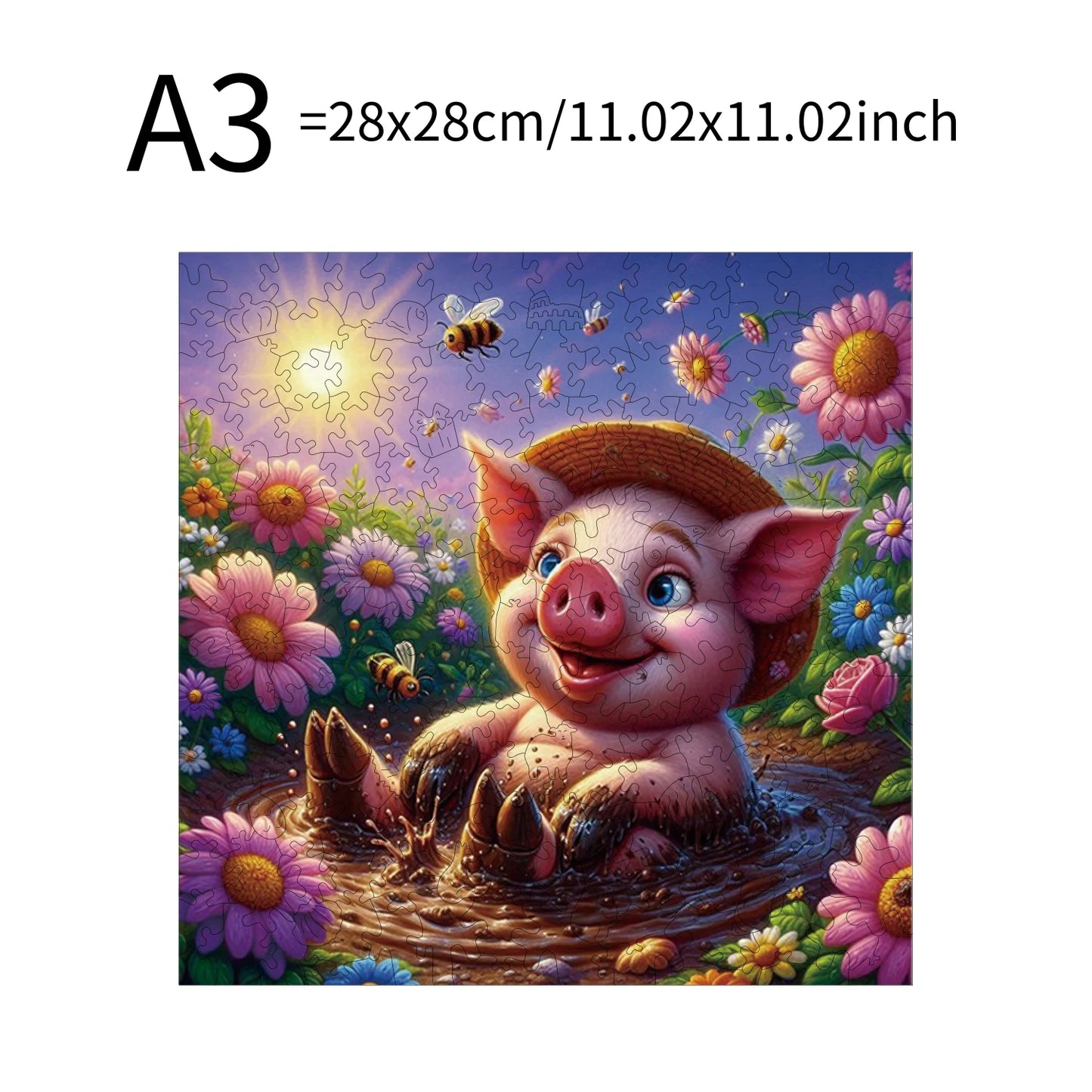 Pig Hippopotamus Animal Puzzles High Quality Jigsaw Puzzle Wooden Puzzle Best Christmas Gift