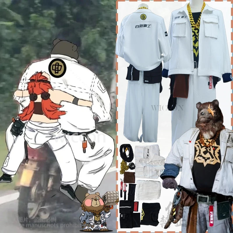 Ben Bigger Cosplay Game Zenless Zone Zero Anime Costume Furry Kawaii Furrsuit White Coat Jacket PUNK Uniform Halloween Party Cos