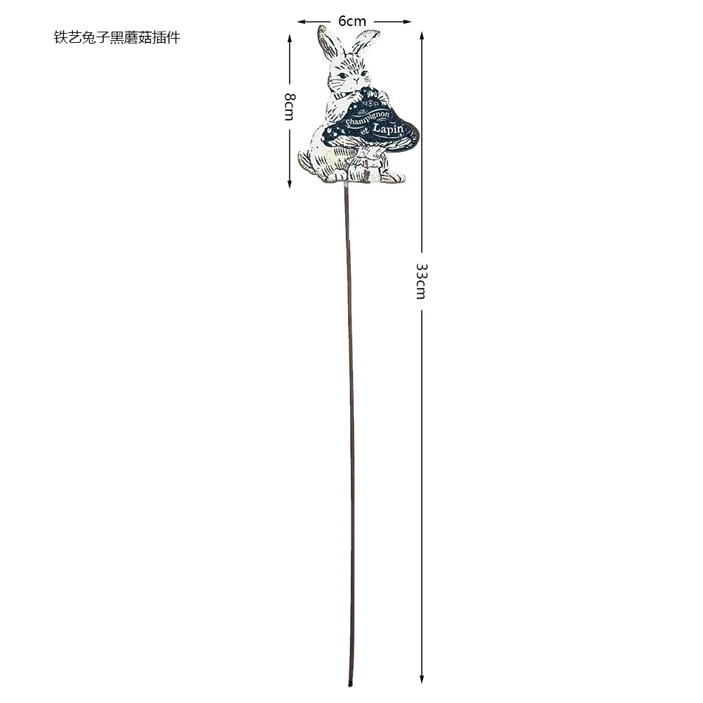 Retro Iron Animal Flower Stake Balloon Ornament Horticultural Groceries Garden Decor Rustic Balcony Plant Markers for Flowerpot
