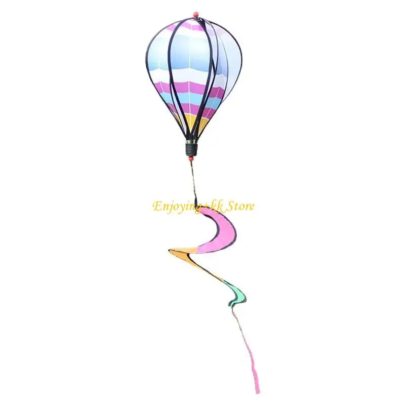 Q1JB Hot Air Balloon Wind Spinner Rainbow Pinwheel Garden Yard Lawn Decoration Gift
