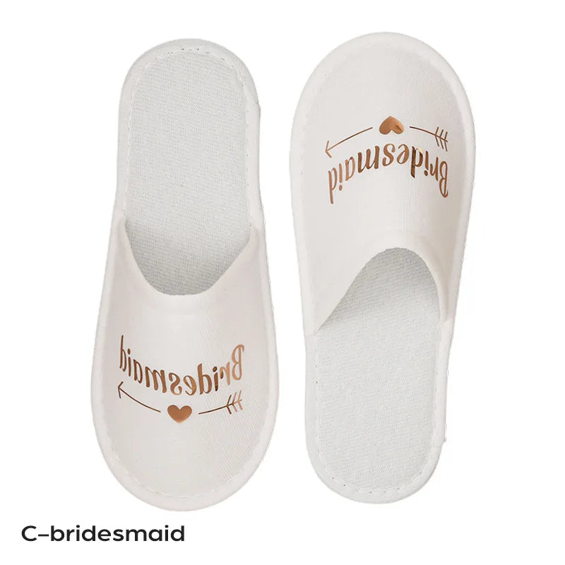Bride Bridesmaid Slippers,Wedding Party Disposable Slippers Bridal Party Slippers Set Lightweight Cozy Soft Sole Flats Wholesale