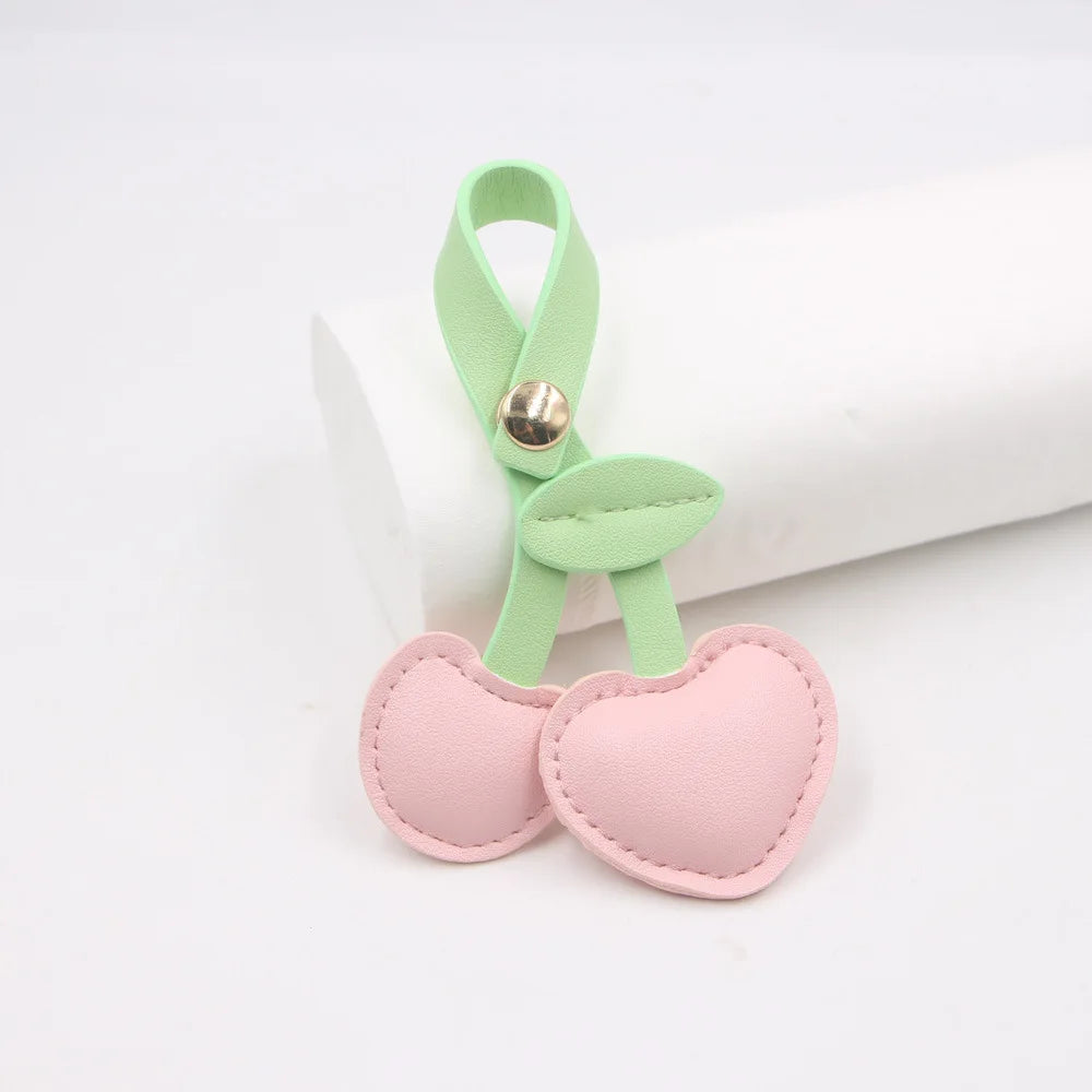Yupsk Cute 3D Peach Heart Cherry Car Key Chains Red Pink Love Versatile Bag Pendant Key Chains For Women Girls