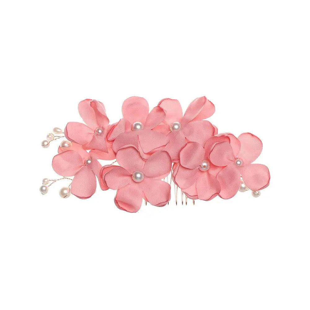 Flower Hair Comb Elegant Bridal Crystal Hair Ornaments Rustic Wedding Floral Women Flower Leaf Hair Comb Brides Hair Accessories