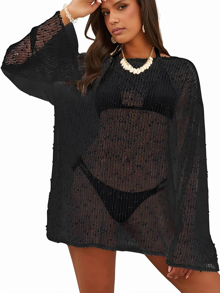 Thin Europe Style Embroidery Cardigan Beachwear Hollow Out Coat Women Clothing Basic Cover Up Fashion Streetwear Clothes Casual