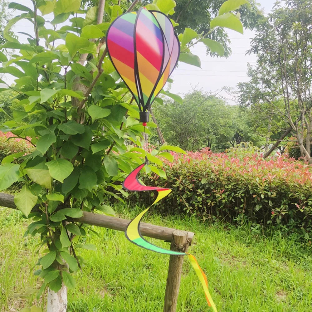 Strip Style Hot Air Balloon Wind Spinner Colorful Hanging Garden Wind Spinners Cute Large Children's Toys Kindergarten