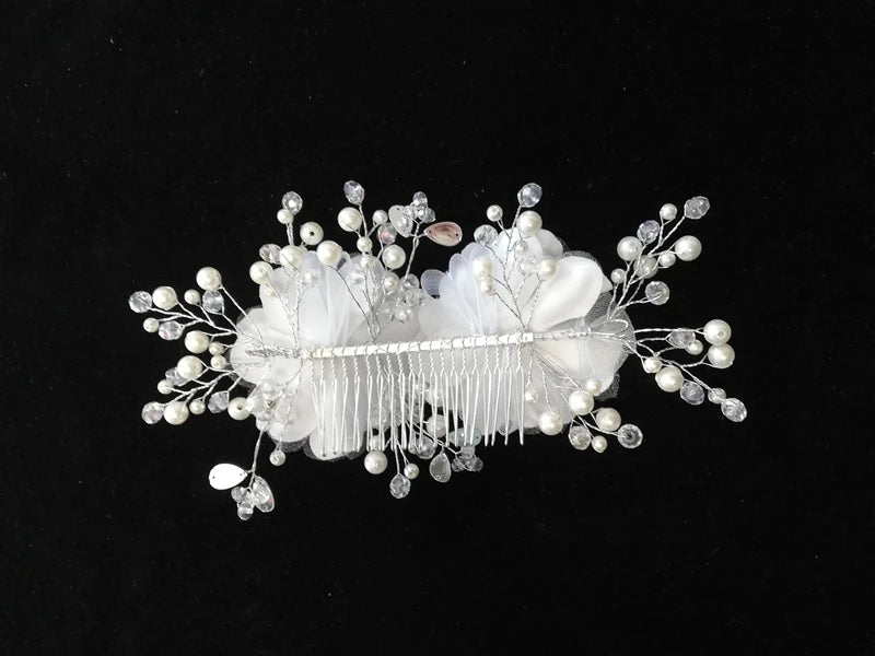 Wedding Bride Headpiece Stunning Crystal Pearls Beading Bridal Hats Hair Accessories with Comb Ceinture Mariage