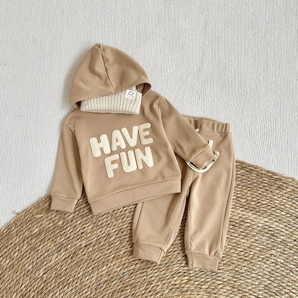 Newborn Baby Clothes Set Boys Girls Hoodies Suit Casual Style Letter Print 2PCS Sets Children Baby Sweatshirt Spring Autumn