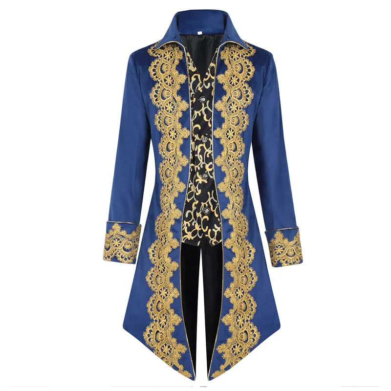 Halloween Men's Medieval court lace tailcoat punk retro coat men's clothing