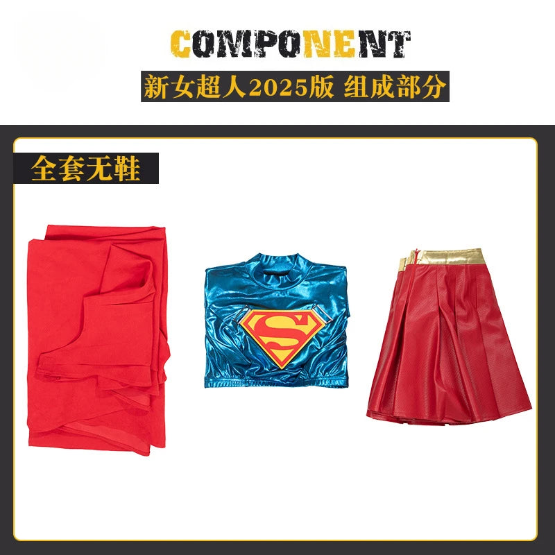2025 New Movie Supergirl Cosplay Costume Uniform Halloween Carnival Party Christmas Play Role Clothes Clothing for Women