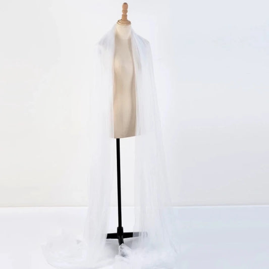 Bridal Neckerchief Cathedral Long Bridal Scarves Simple Wedding Ceremony Scarf for Brides and Gala Evenings