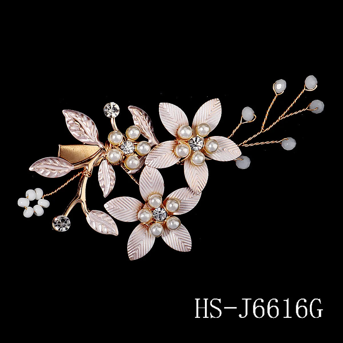 Handmade Pearl Flower Hair Clips for Women Hairpins Bridal Wedding Hair Accessories Crystal Gold Color Bride Headpiece Gift