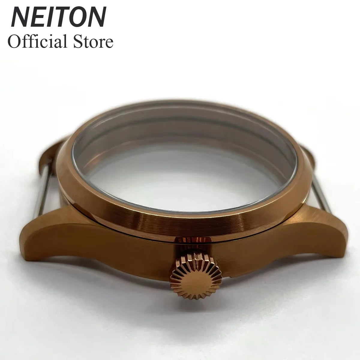 NEITON 42mm Manual Watch Case See-through Back Sapphire Glass Fit ETA 6497 6498 ST3600 3602 Bronzed/PVD Black