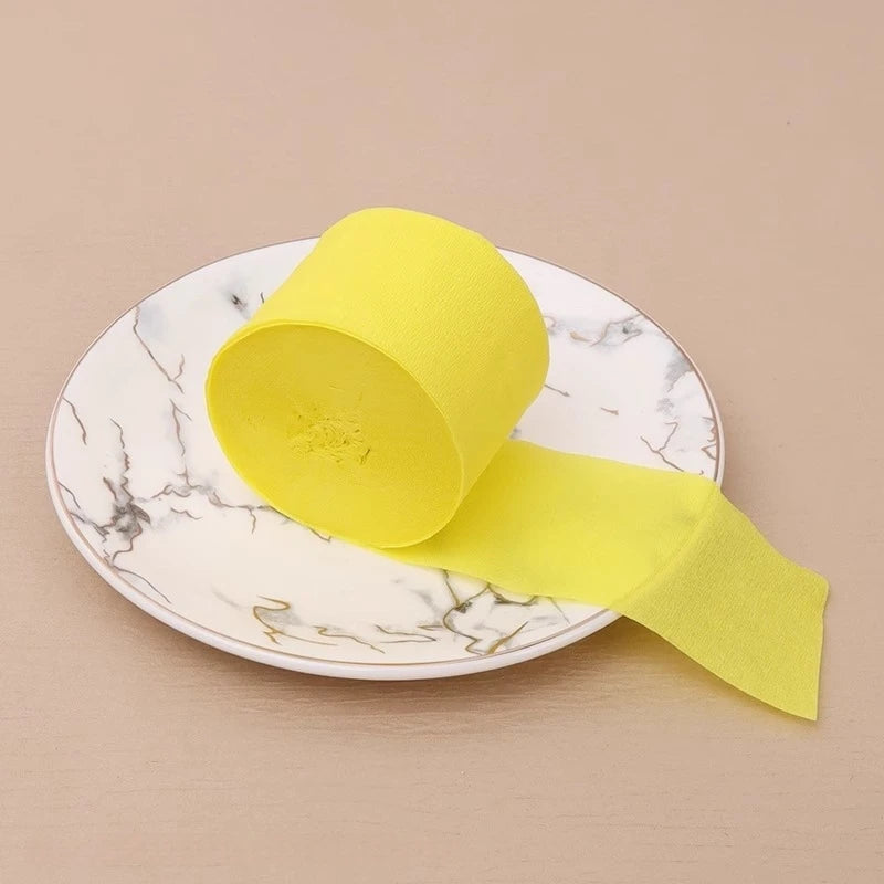 25m/Roll 4.5cm Crepe Paper Streamers Tissue Paper Roll For Flower Crafts Making Birthday Wedding Party Backdrop DIY Decoration