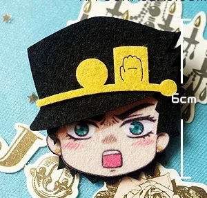 Anime Jojo's Bizarre Adventure Jolyne Kujo Jotaro Cosplay Non-Woven Fabrics Brooch Clips Hair Accessories