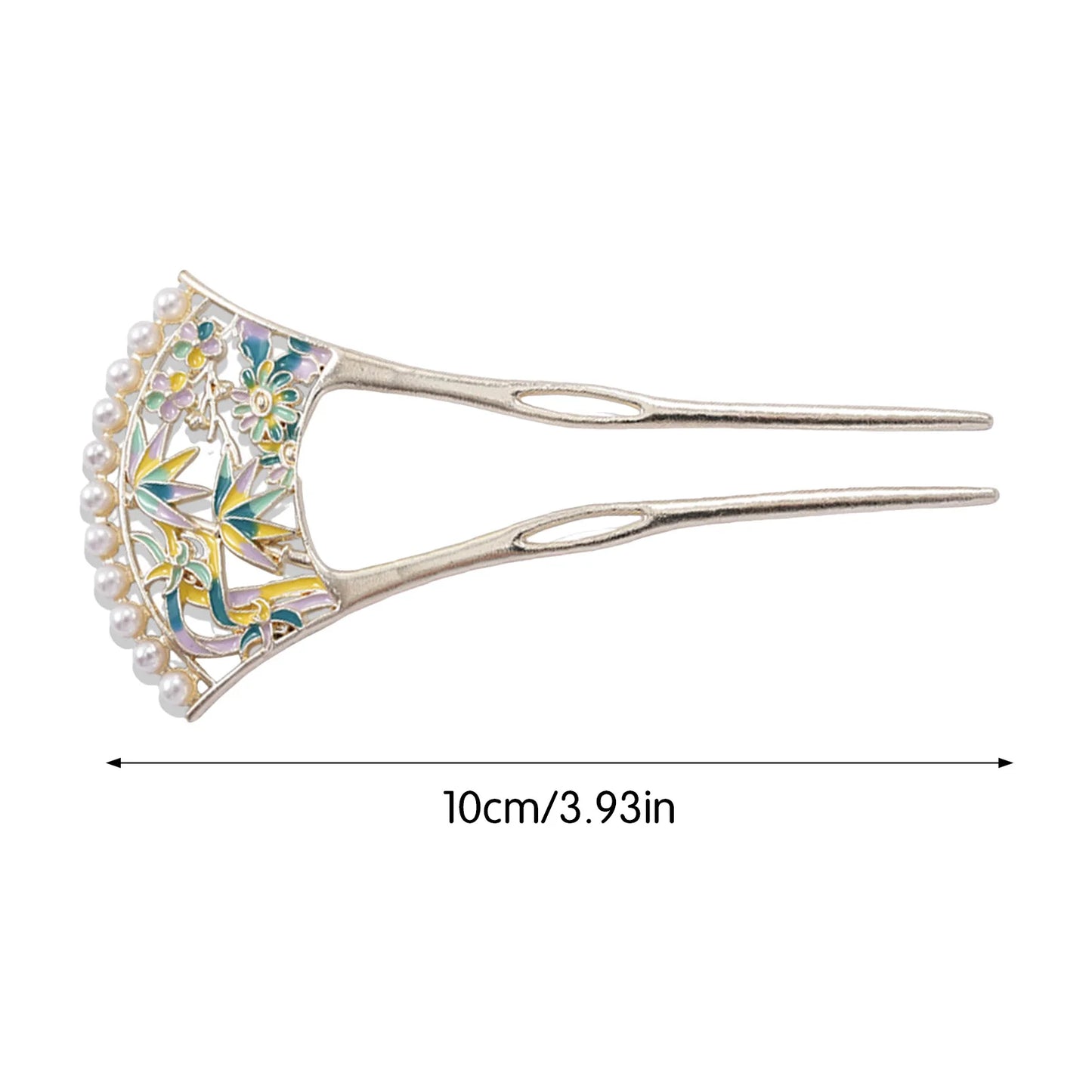 New Chinese Style Metal Hair Pin U Shaped Hair Sticks Fork Pearls Flower Leaf Designs Hairclip Women Hanfu Dress Chignon Jewelry