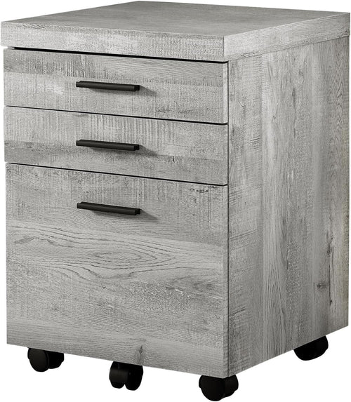 I 7401 Rolling File Cabinet 3-Drawer Gray Laminate