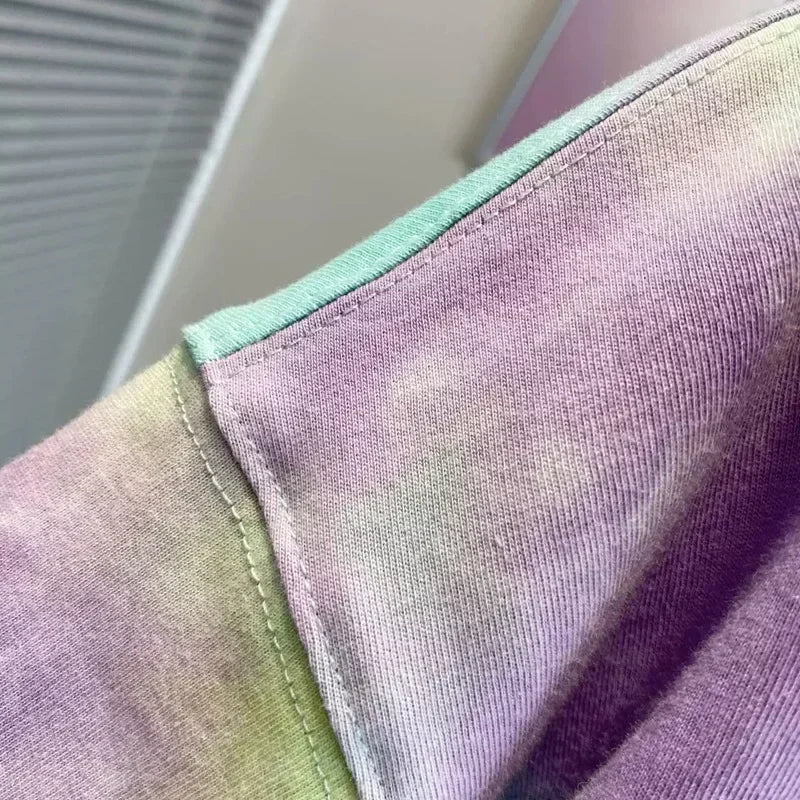 Summer Baby Boy Clothes Set Kid Girls Disney Donald Printed T-shirts and Shorts 2PCS Suit Children Tie Dye Short Sleeve Outfits