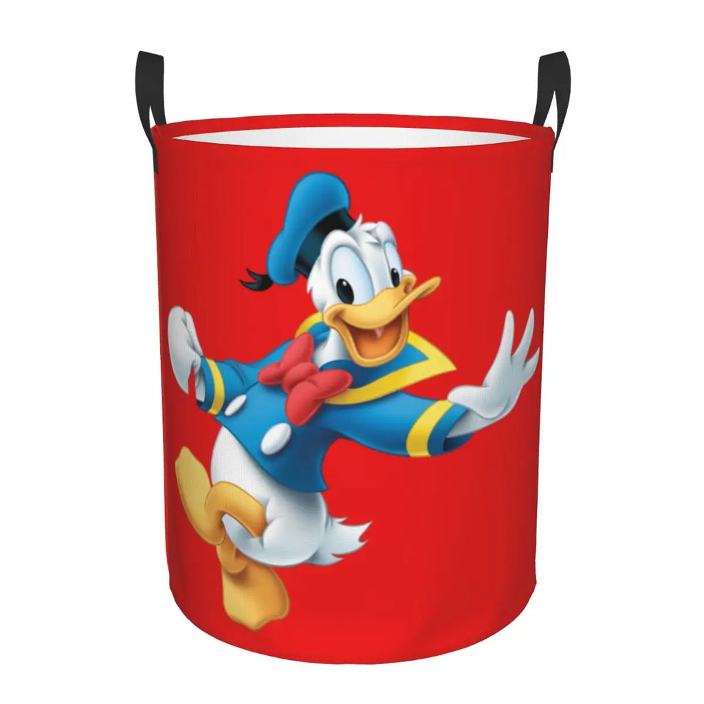 Custom Donald Duck Cartoon Laundry Basket Foldable Large Clothes Storage Bin Baby HamperCustom