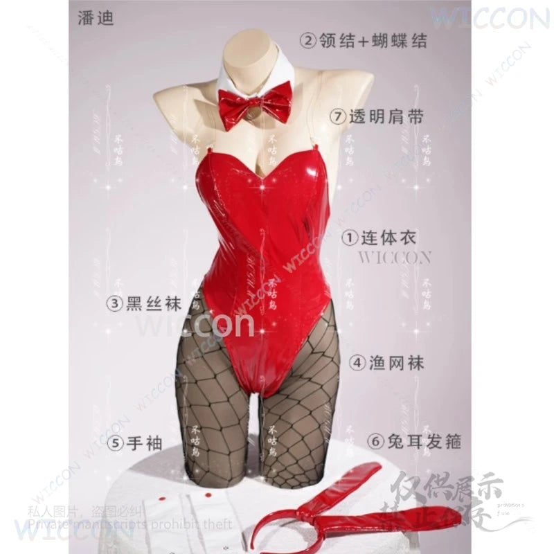 Bunny Girl Jumpsuit Sexy Anime Panty && Stocking Cosplay Panty Anarchy Costume With Garterbelt Full Set Outfits Women Customized