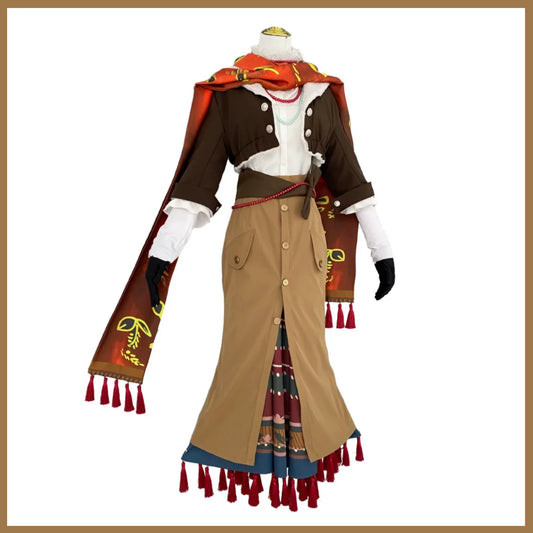 Anime Game Reverse:1999 Vila Cosplay Costume Retro Brown Coat Skirt Uniform Full Set Wig Adult Woman Sexy Daily Leisure Suit