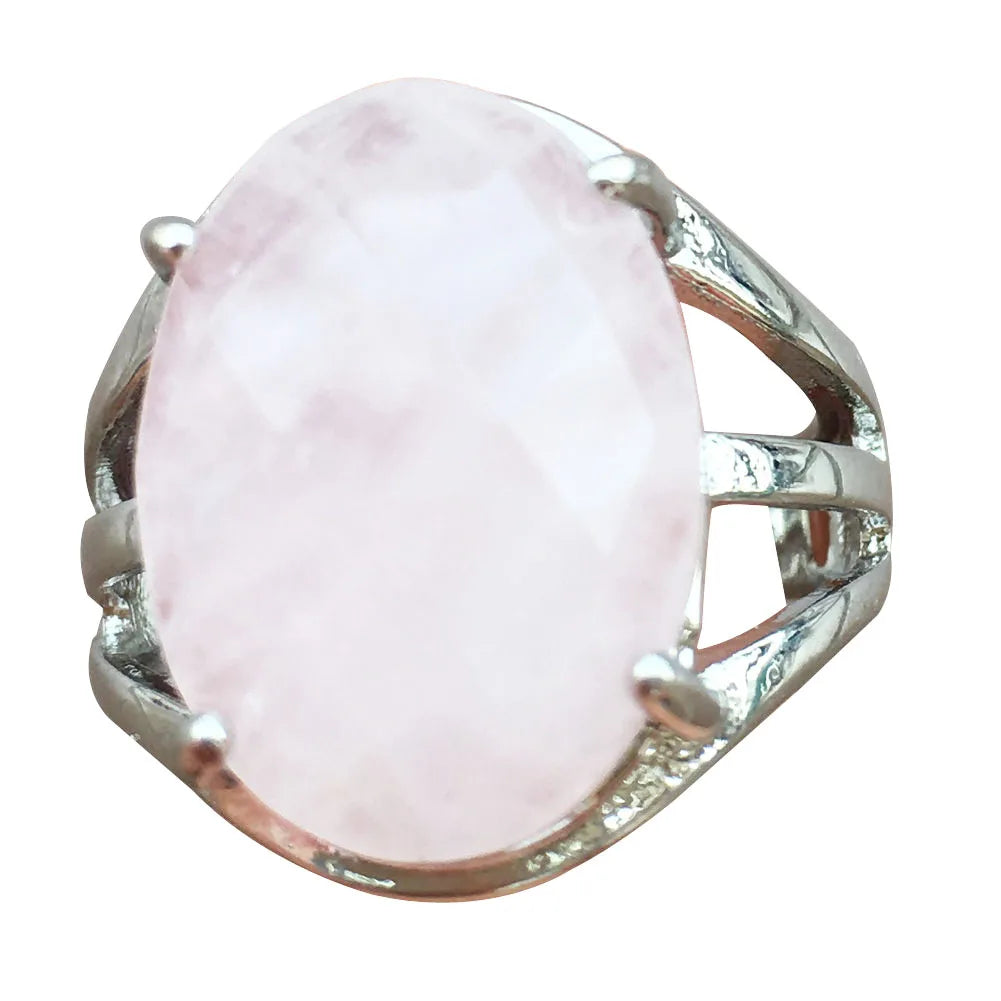 Crystal Faceted Oval Women Men Art Round Ring  7~12" Adjust Size WB827