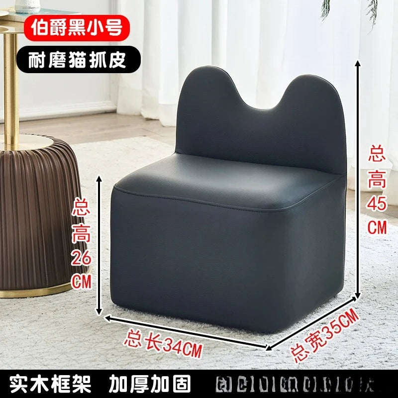 household high-end living room luxury shoe change stool with backrest footstool sofa hair stool