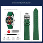 watch band For GUCCI YA1264065 Little Bee Embroidered Gucci Men's and Women's Green Genuine Lea/ther Watch Strap 20mm Bracelet