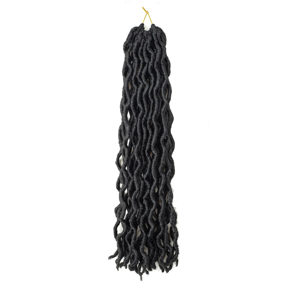 Goddess Faux Locs Crochet Synthetic Hair Soft Curly Dreadlocks Hair Extensions Braiding Hair Ombre Crochet Locs Wholesale Braids