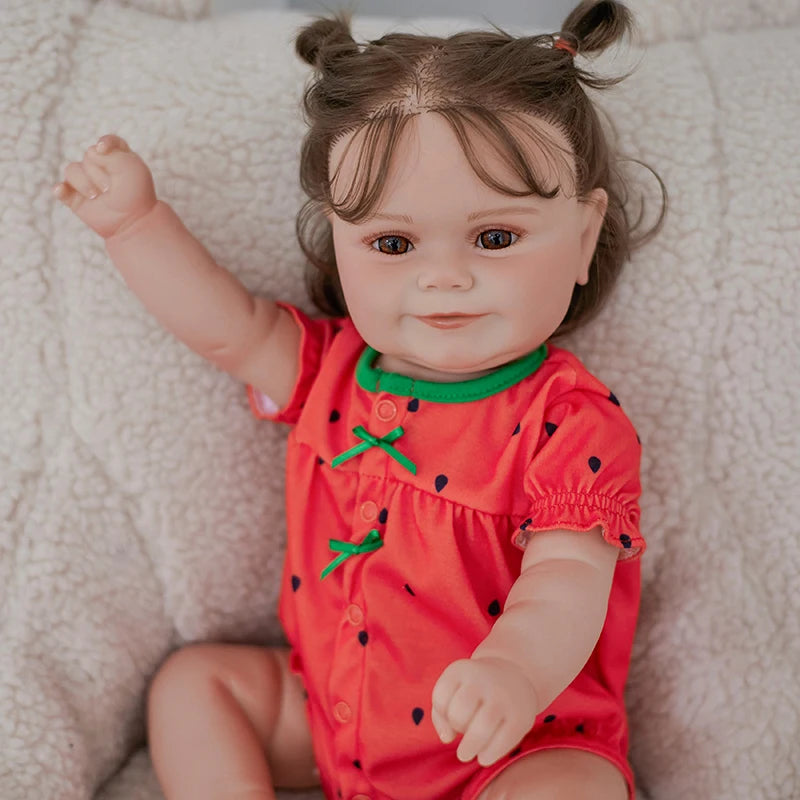 50cm Lifelike Reborn Dolls Realistic Soft Body Baby Doll With Clothes 3d skin Bebe Children Toys Kids Christmas Toy Gift