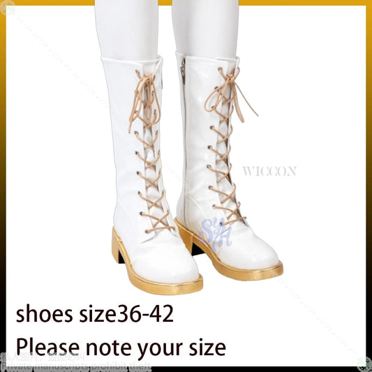 Anime Kpop Demon Cosplay Huntrix Zoey For GOLDEN Stage Uniform Black Coat White Mini Dress Kawaii Jirai Kei Girls Korea Idol Cos