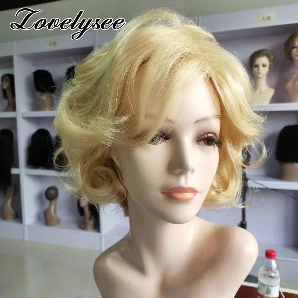 Short Curly Hair Topper Blonde Real Human Hair Toppers 100% Remy Human Hair Toppers Hair For Women Increase Hair Volume