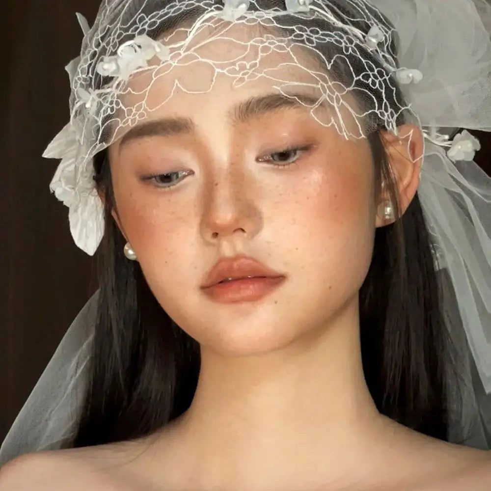 New Retro Bridal Headdress French Style Elegant Bridal Lace Floral Hat Banquet Luxury Wedding Headband Hair Accessories