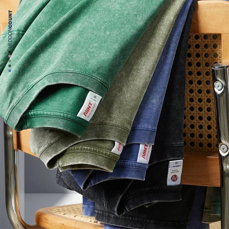 Quality Oversized Acid Washed Y2K T Shirt men Vintage T-shirts Streetwear Mineral Wash Tee Shirts boy Loose Luxury Brand Tops