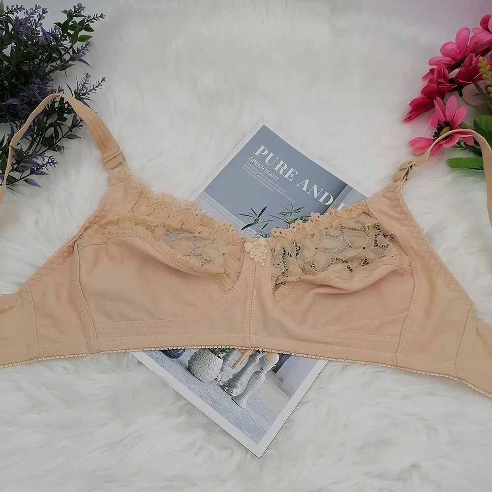 Pure white khaki Sexy Lace BraS For Women Thin Breathable Bra Wireless Soft Underwear lace Lingerie Size 34D 36D 38D 40D 42D C31