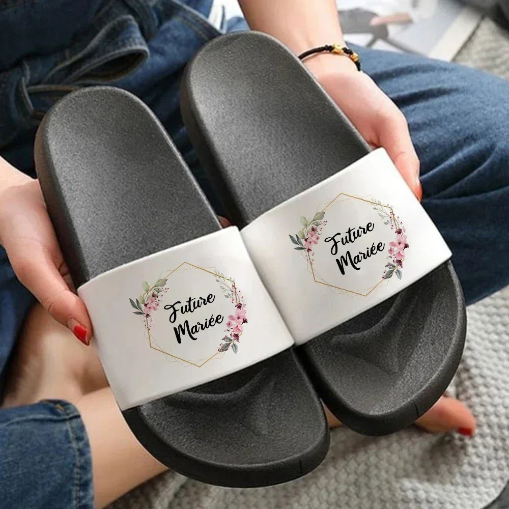 Team Bride Slippers Women men Bachelorette Party Supplies Bridal Non-Slip Home Bear Flip Flops Beach Sandals Slides Indoor