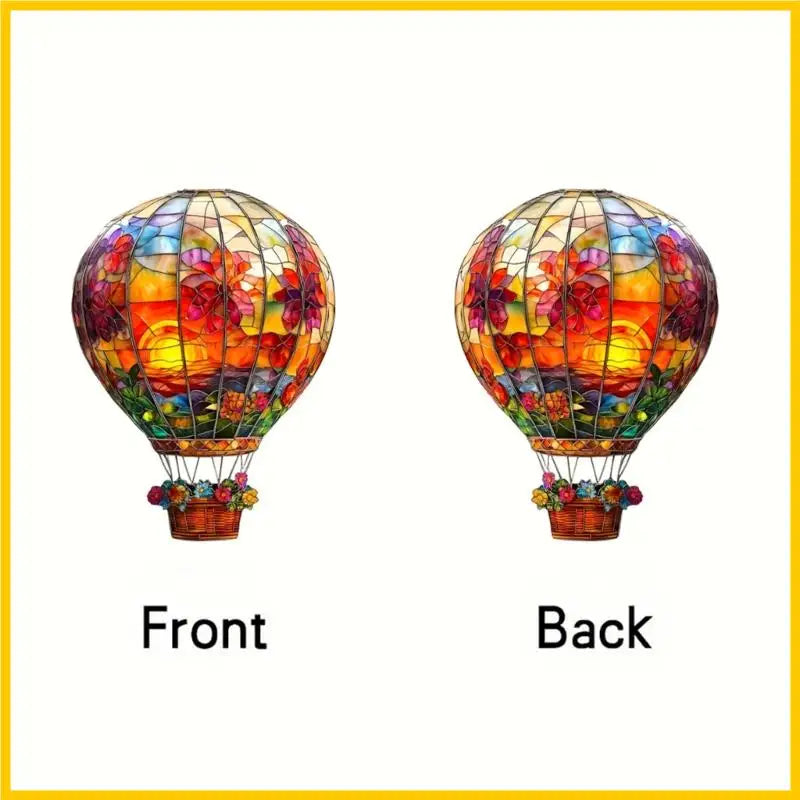 H55A Hot Air Balloon Window Sun Catcher Wall Hanging Colored Decors Acrylic Art