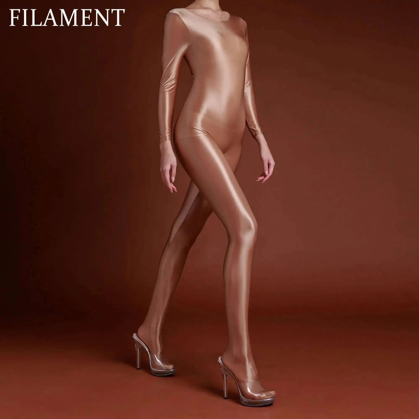 Sexy Women Shiny Glossy Jumpsuit Zentai Suit Lingerie Fitness Bodycon Sleeping Onesies Underwears
