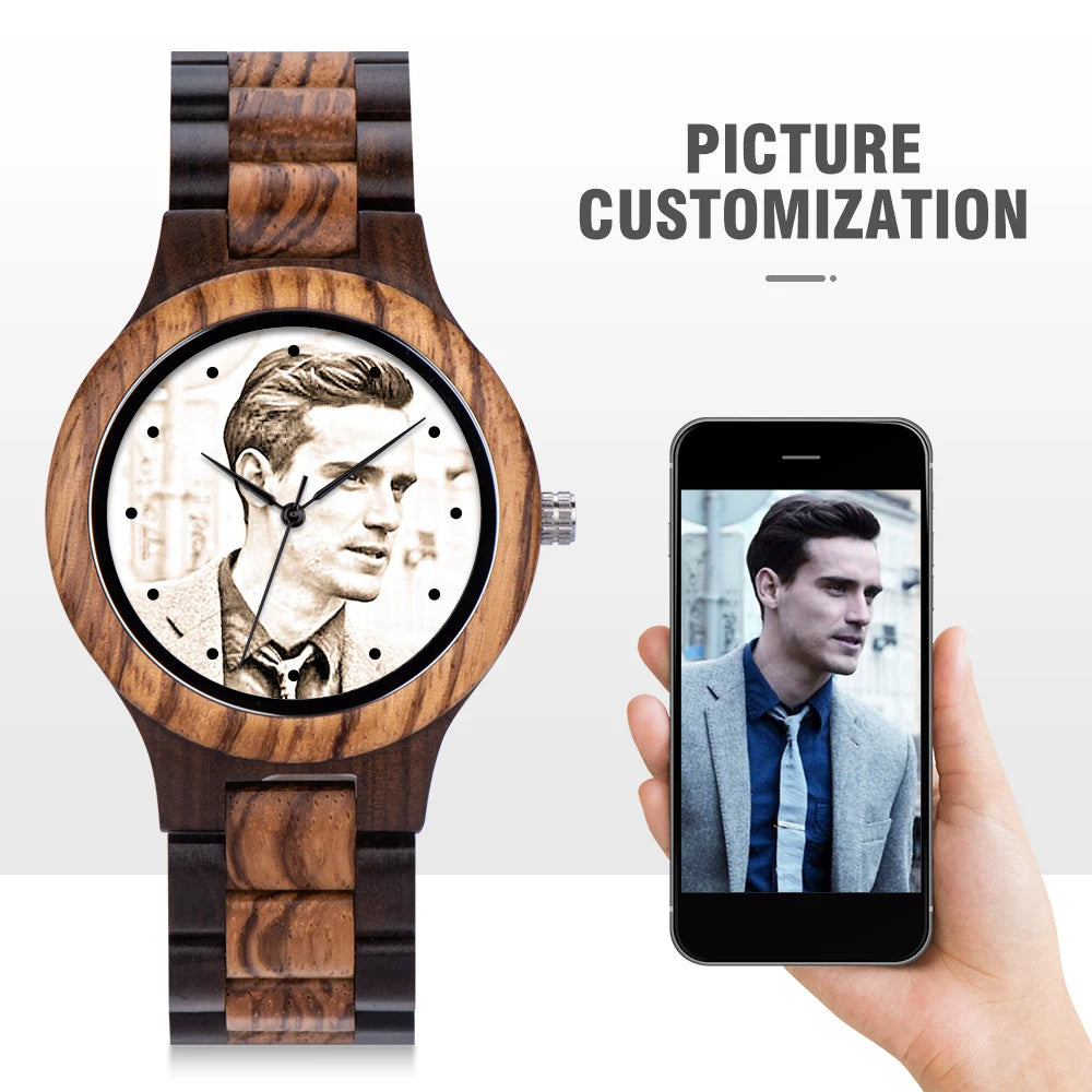 Customize Men Wooden Watch BOBO BIRD New Design Wristwatch Luminous Retro Ebony Zebra Clock for Male zegarek męski Dropshipping