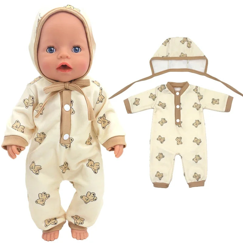 Baby New Born Doll Clothes Coat Hooded Sweater for 17 Inch Doll Jacket Toys Doll Wears