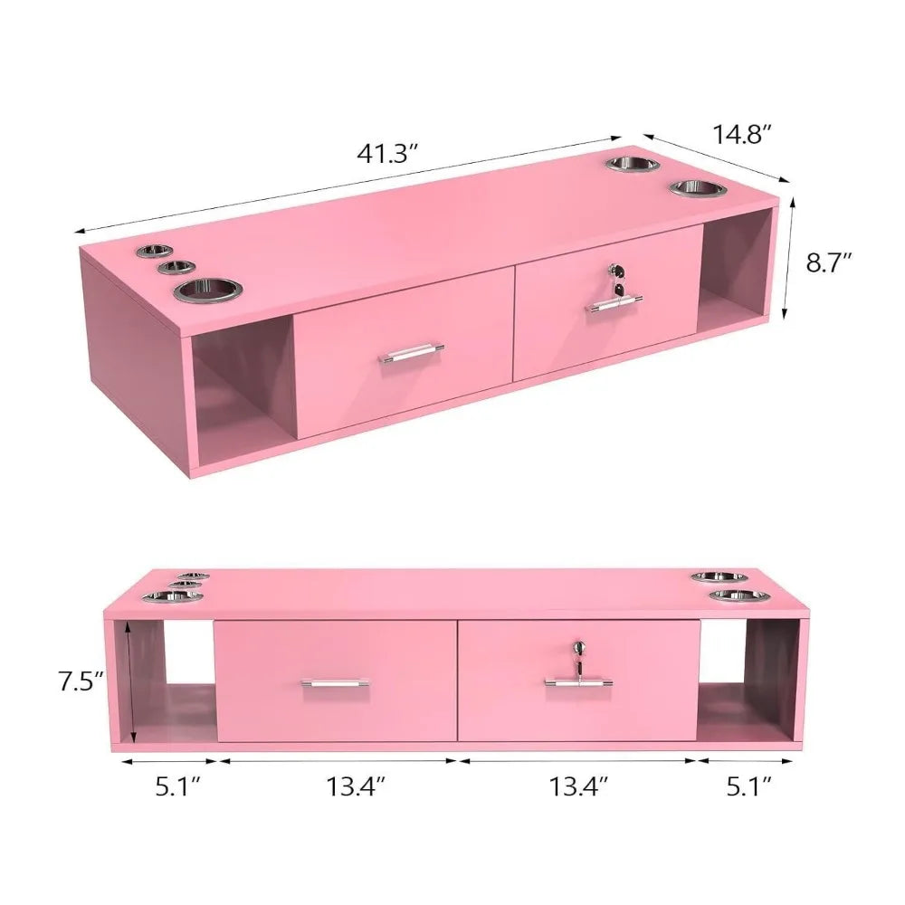 Wall-Mount Salon Station Barber Cabinet Equipment for Hair Stylist Beauty Table