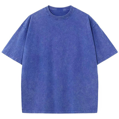 Men's Summer T-shirt 230G Heavy Cotton Vintage Washed T-Shirts Oversized Short Sleeve Loose Streetwear Short Sleeve Tops Tee